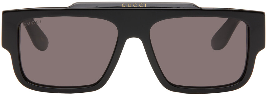 

Черные прямоугольные солнцезащитные очки Gucci, цвет Black
