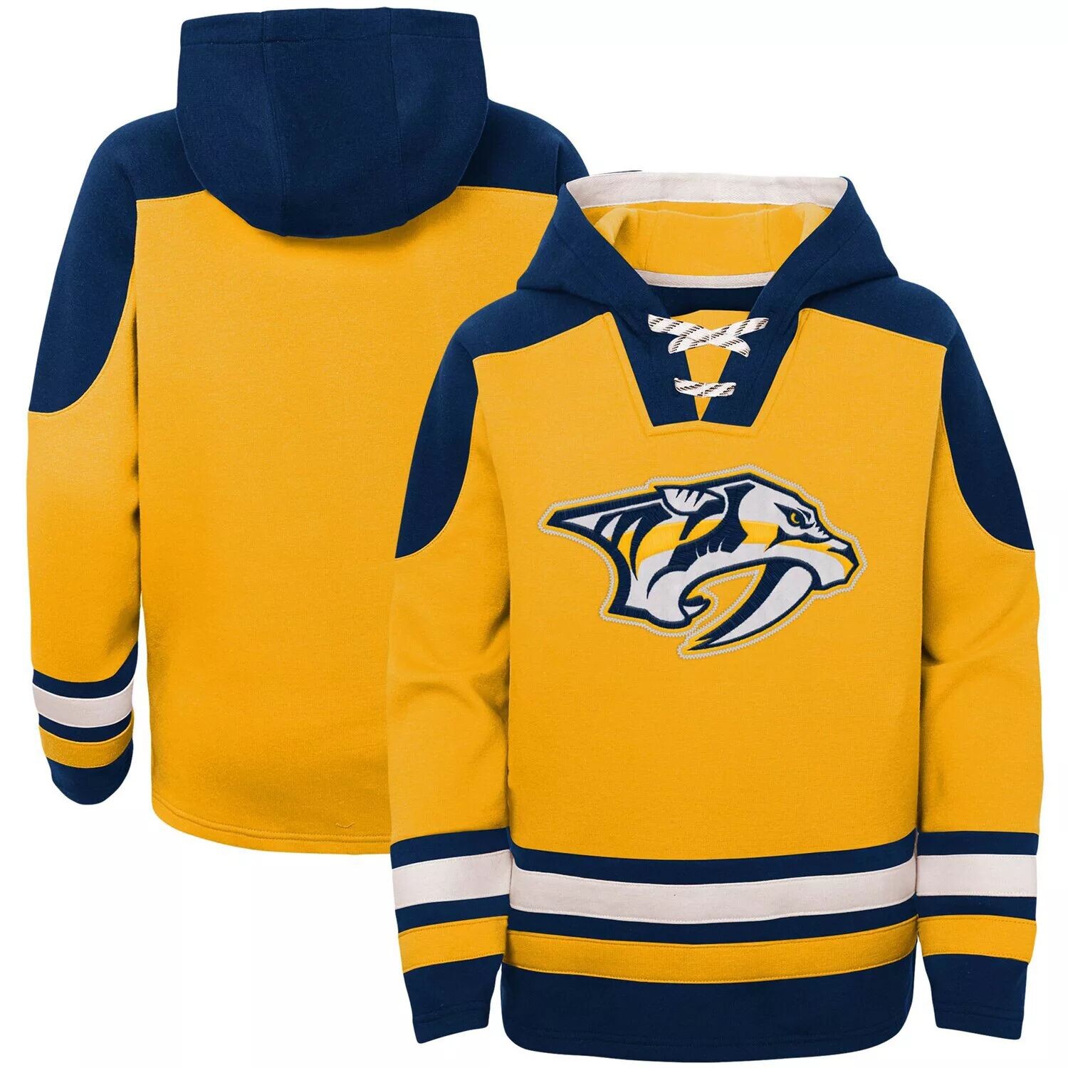 

Нестареющий пуловер на шнуровке с капюшоном Youth Gold Nashville Predators Outerstuff