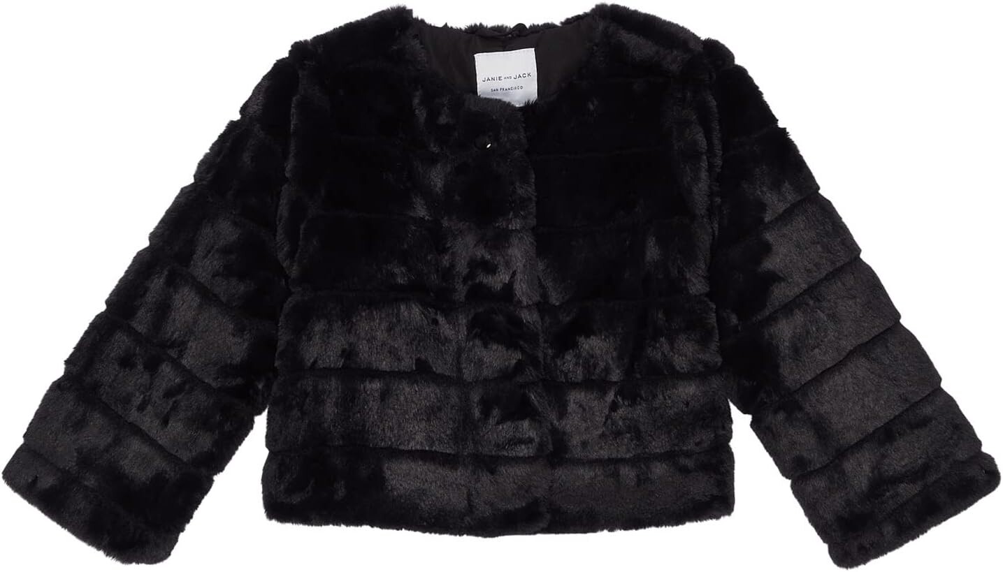 

Куртка Janie and Jack Faux Fur Jacket, черный