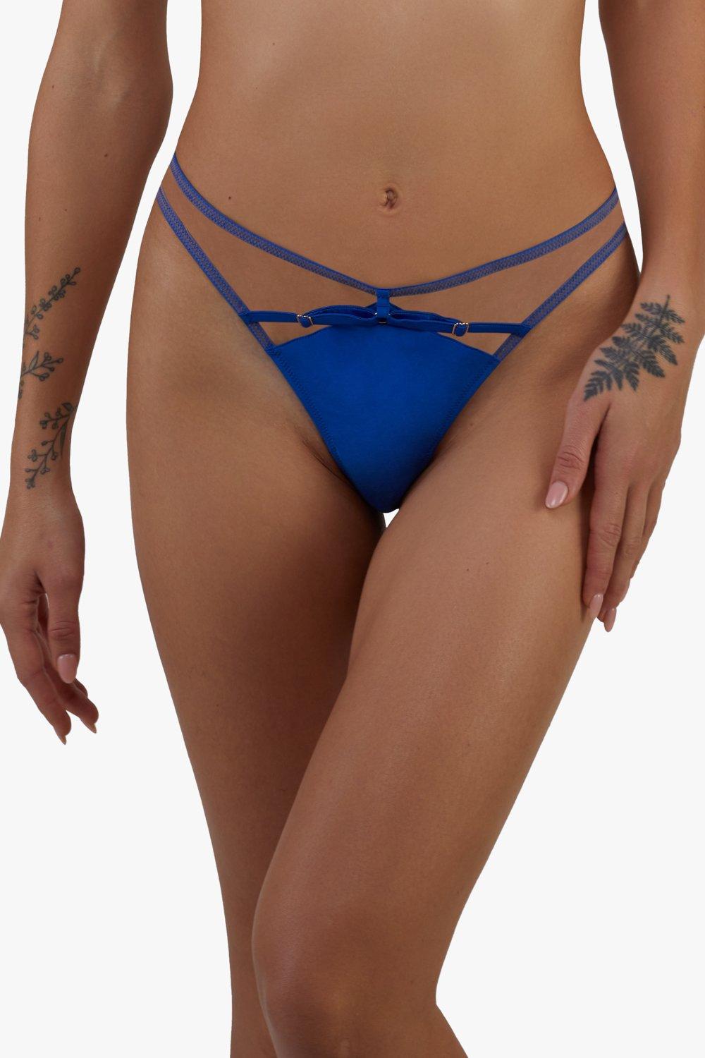 

Открытые стринги Ramona Cobalt Blue с клеткой Playful Promises, синий