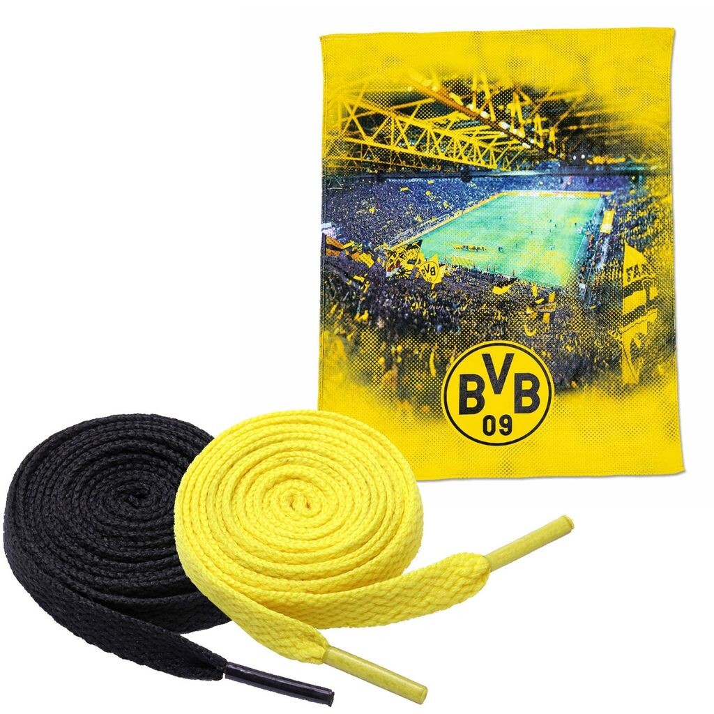 

Одеяло Borussia Dortmund BVB флисовое с принтом стадиона (150х200см) + 2 пары шнурков 2# 5#, черный