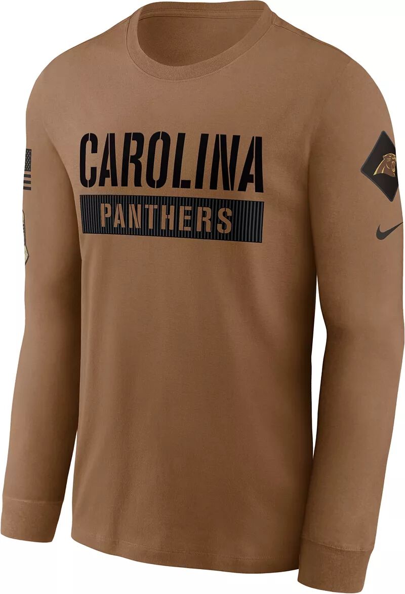 

Мужская коричневая футболка с длинным рукавом Nike Carolina Panthers 2023 Salute to Service