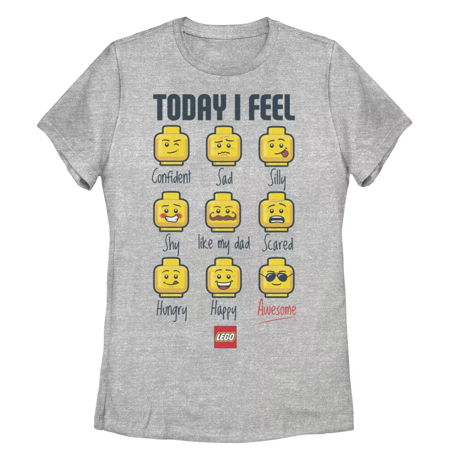 

Футболка Lego для юниоров с изображением выражений парня «Today I Feel» Licensed Character