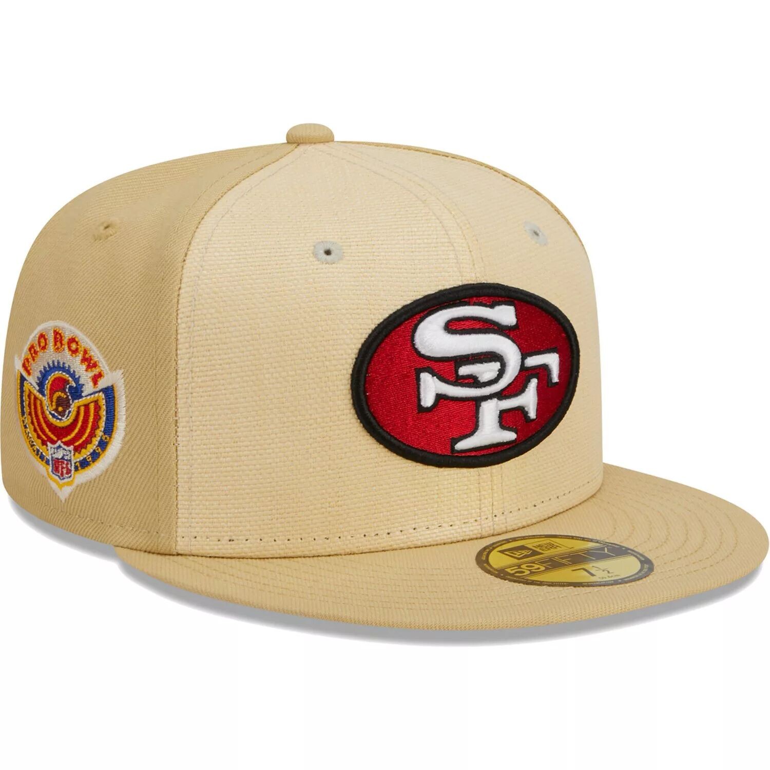 

Мужская приталенная шляпа New Era хаки San Francisco 49ers из рафии спереди 59FIFTY