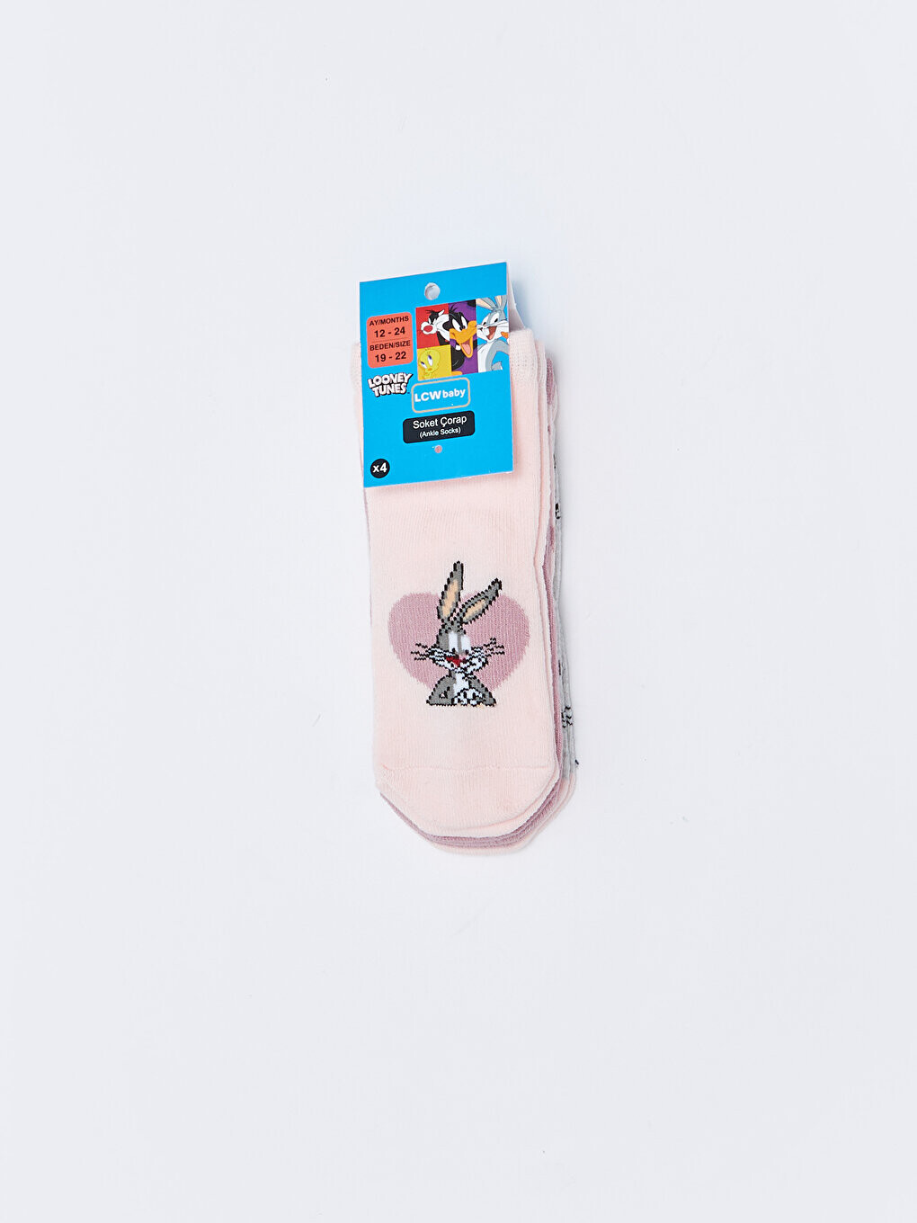 

Носки для маленьких девочек с рисунком Bugs Bunny, упаковка из 4 шт. LCW baby