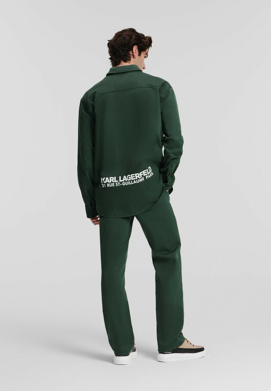 

Рубашка RUE ST-GUILLAUME WASHED KARL LAGERFELD, винтажный зеленый, стираный