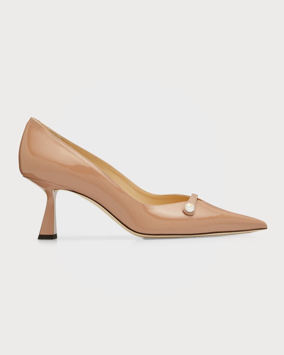 

Патентованные туфли-лодочки Rosalia с жемчужным ремешком Jimmy Choo