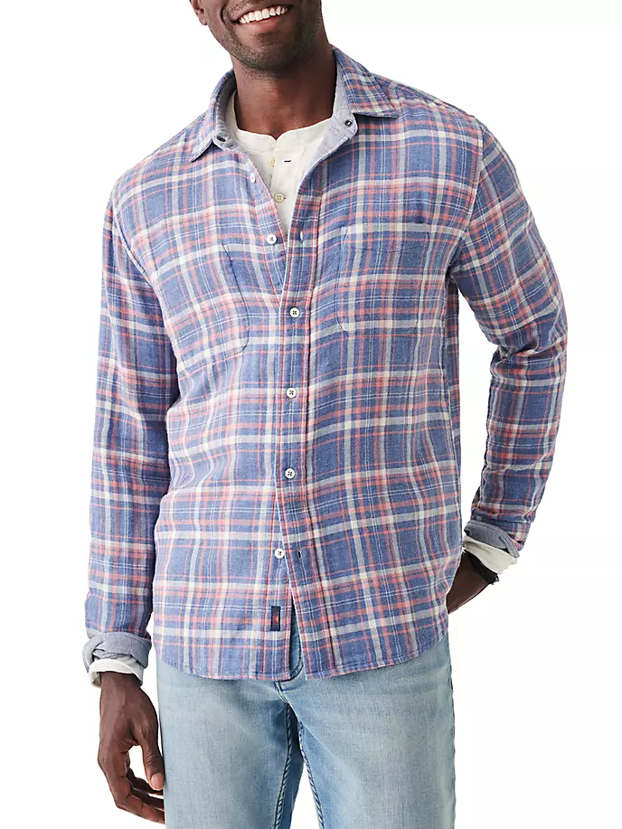 

Двусторонняя клетчатая рубашка Faherty Brand, цвет landing cove plaid