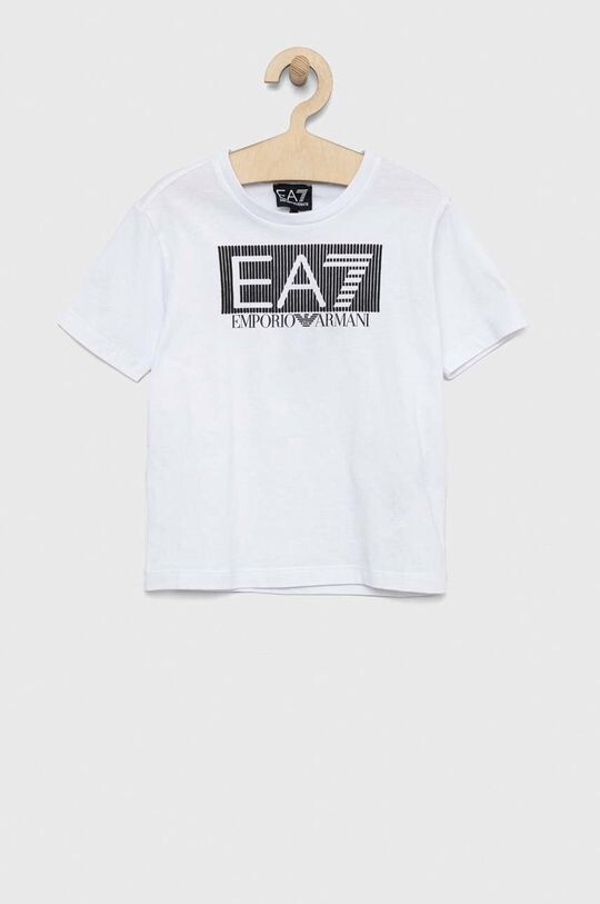 

Детская хлопковая футболка EA7 Emporio Armani, белый