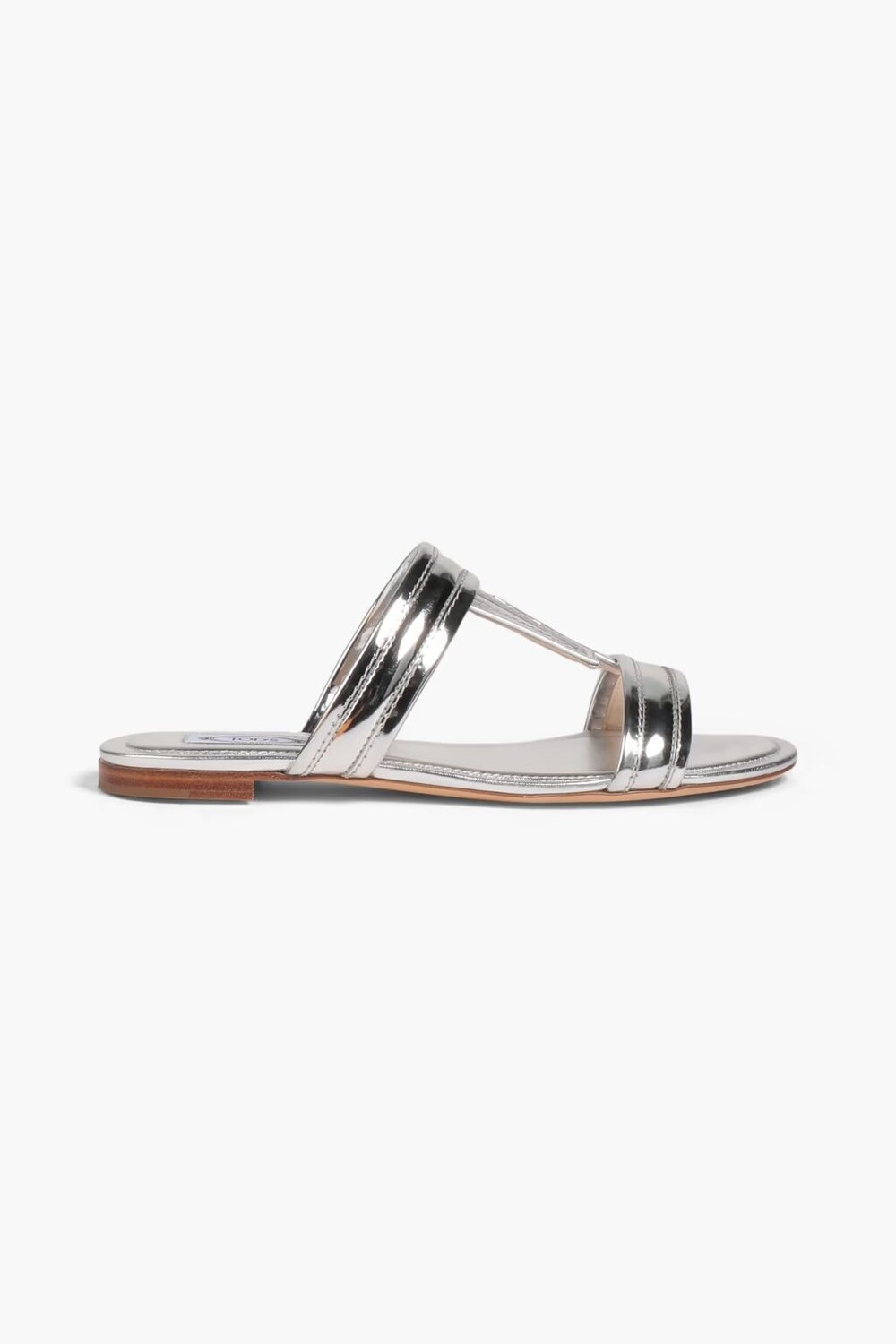 

Плетеные кожаные босоножки с пяткой на пятке Tod'S, серебро