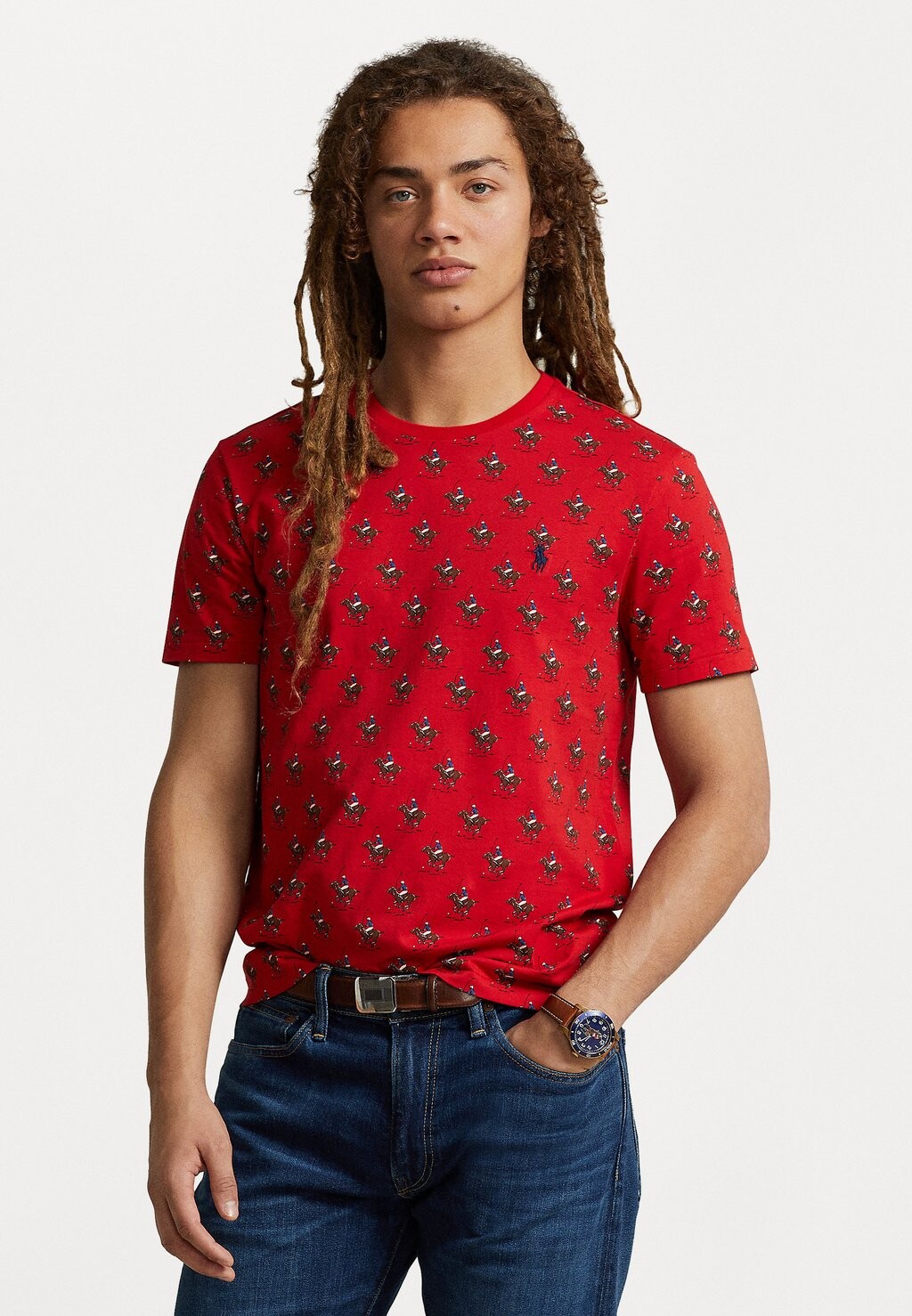 

Футболка с принтом Short Sleeve Polo Ralph Lauren, красный