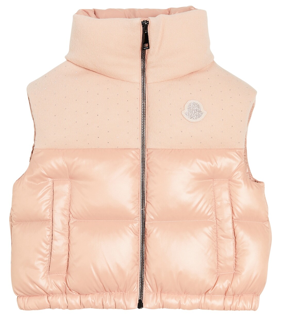 

Пуховик suzan с отделкой из натуральной шерсти Moncler Enfant, розовый