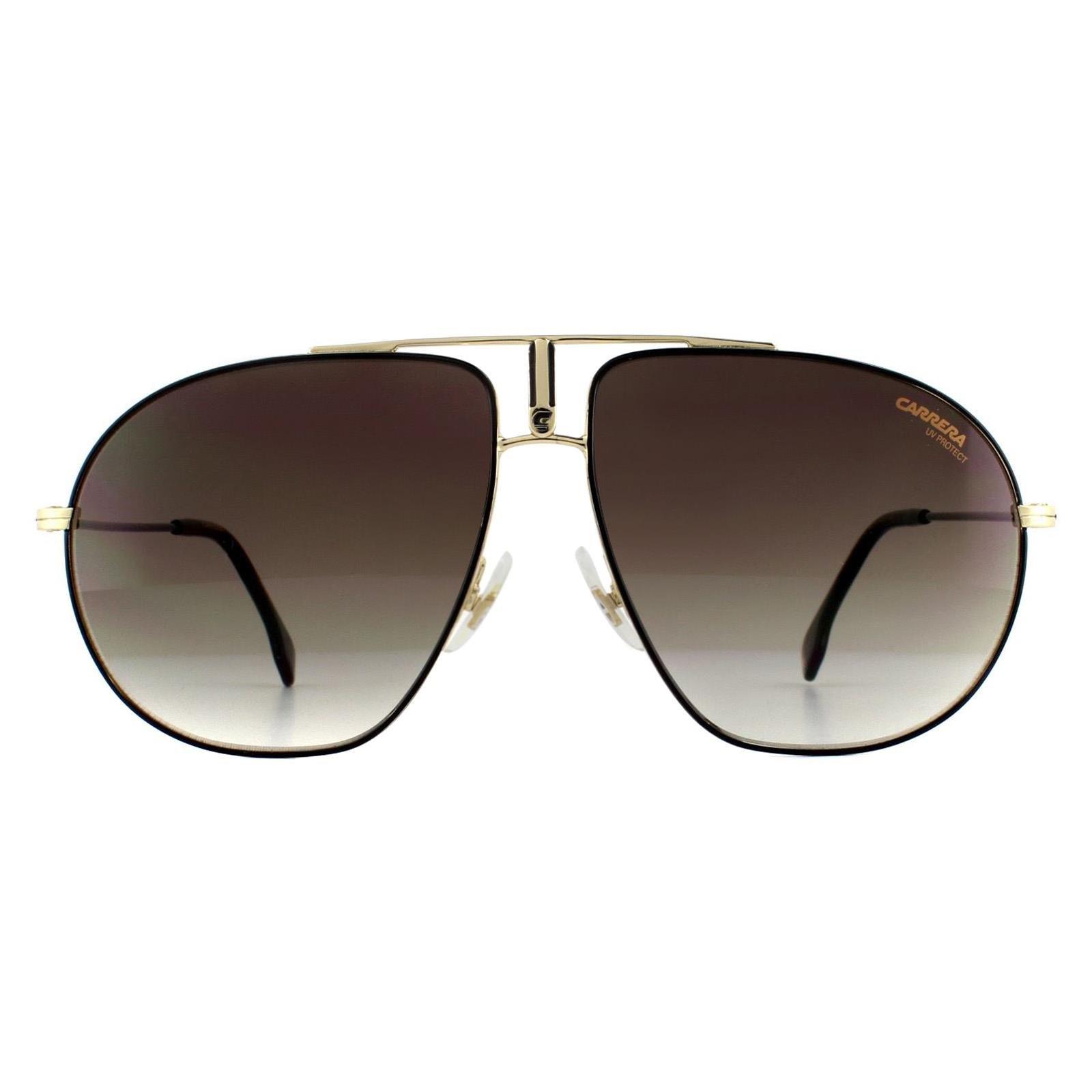 Черные, золотые, коричневые солнцезащитные очки-авиаторы с градиентом Carrera, черный цена и фото