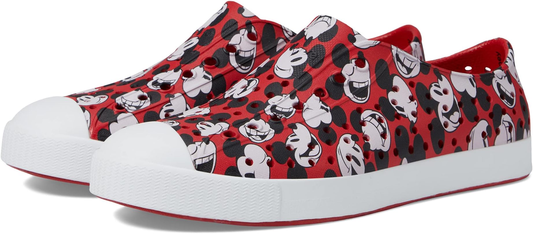 Кроссовки Jefferson Print Native Shoes Kids, цвет Torch Red/Shell White/Mickey Potraits All Over Print
