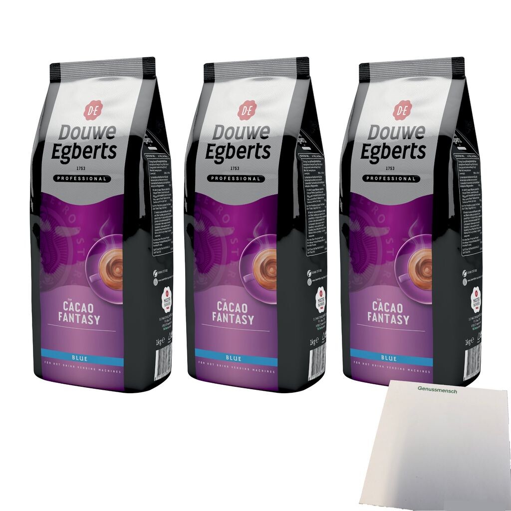 

Douwe Egberts Cacao Fantasy Blue 3 упаковки (3 мешка по 1 кг) + блок усы USY