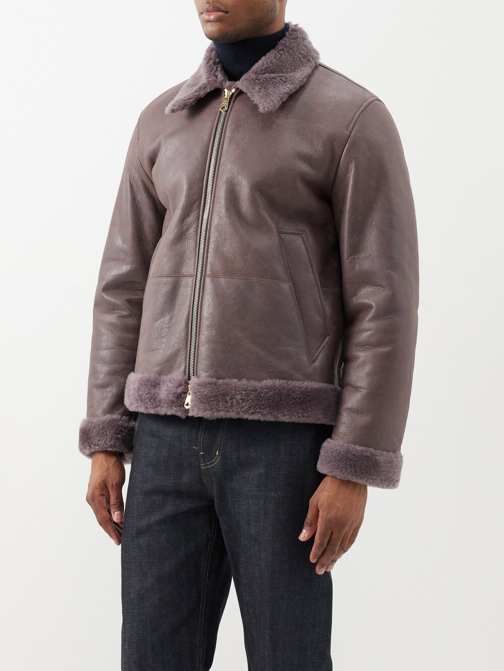 

Куртка из овчины с отделкой из овчины Paul Smith, бургундия