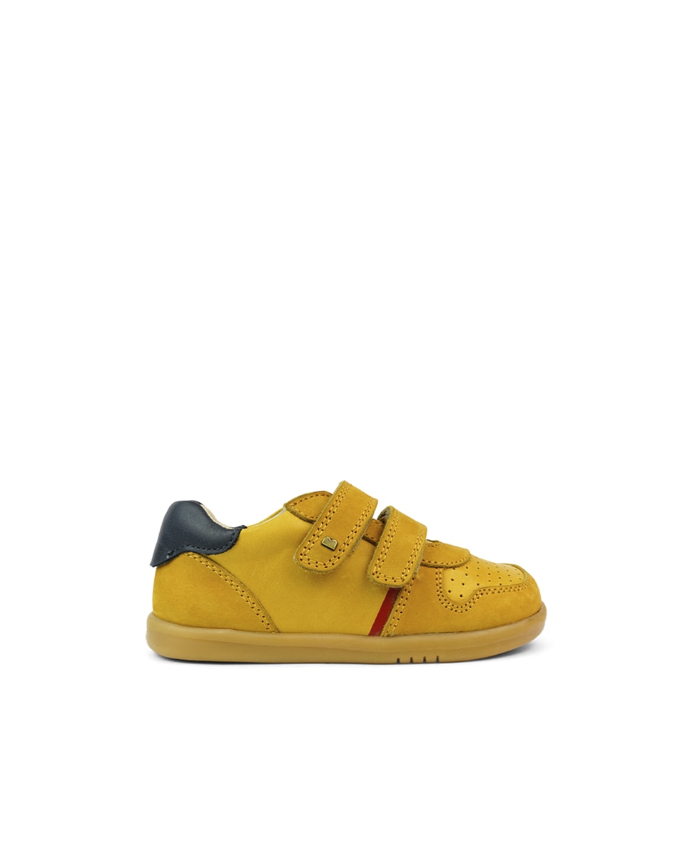 Детские кожаные кроссовки горчичного цвета Bobux, желтый кожаные сандалии для мальчика горчичного цвета на застежке липучке bobux горчичный
