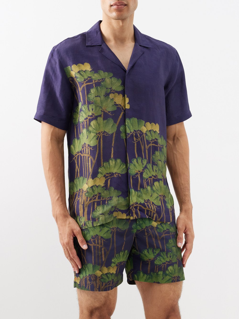 Рубашка maitan с цветочным принтом Orlebar Brown, синий рубашка мужская с принтом музыкальной кошки гавайская одежда топ оверсайз с коротким рукавом и кубинским воротником в стиле харадзюку 5xl