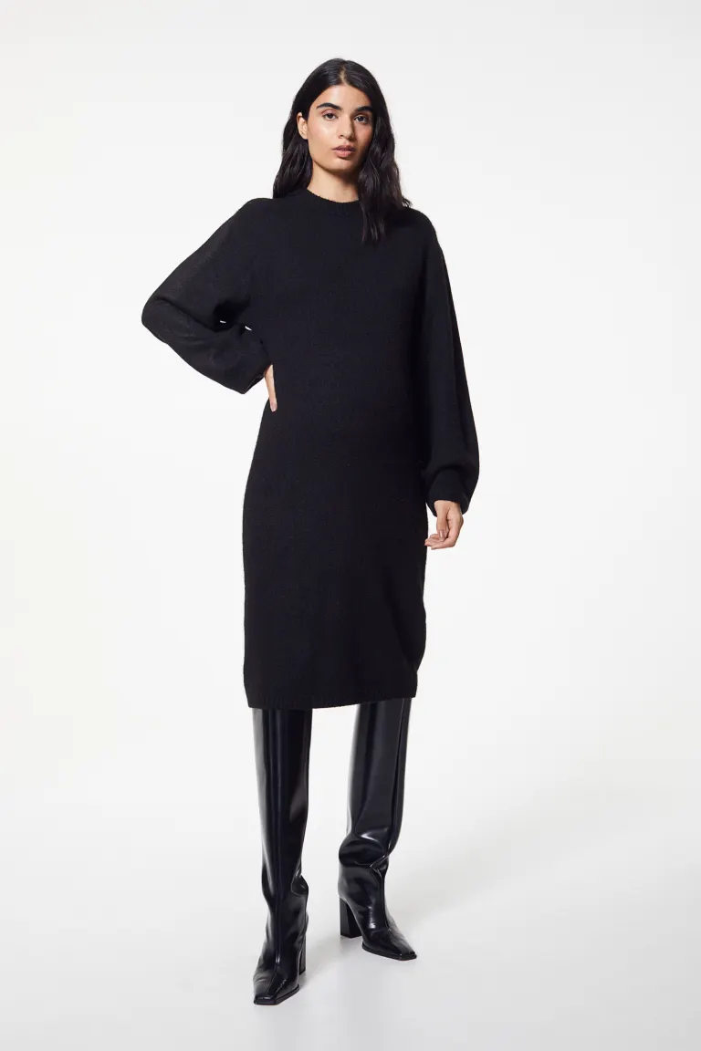 

Вязаное платье H&M, черный