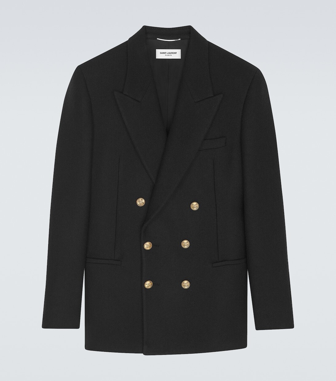 

Двубортный блейзер из шерсти Saint Laurent, черный
