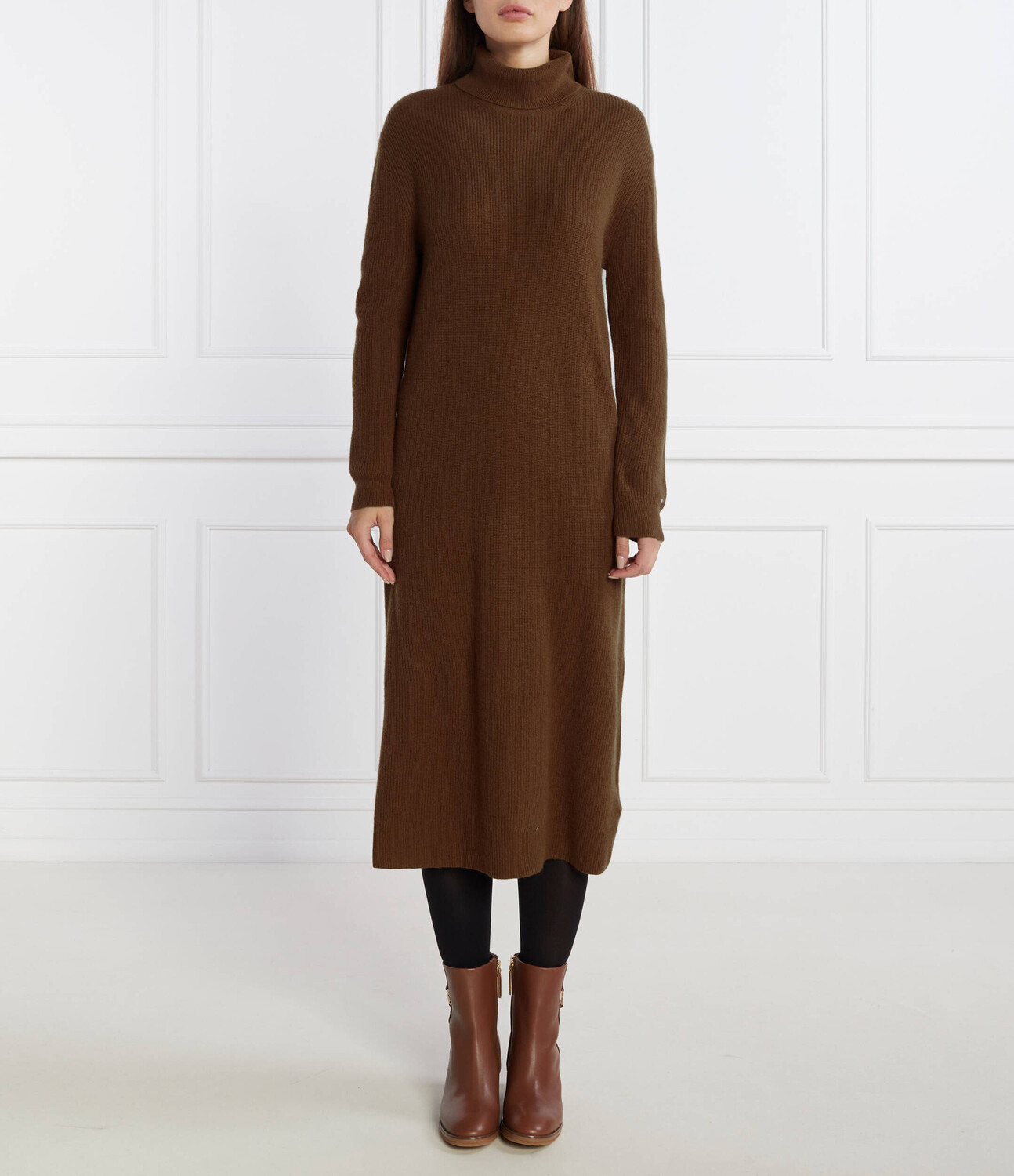 

Платье Tommy Hilfiger MD WOOL CASH ROLL-NK, коричневый