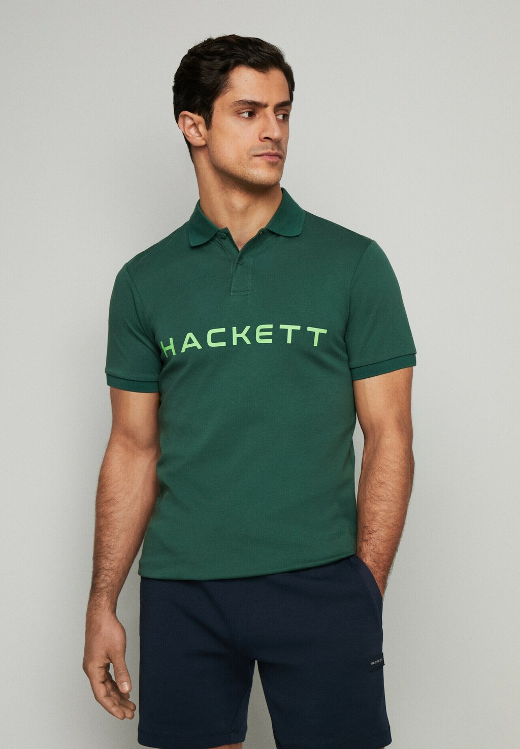 Рубашка поло Hackett London, зеленый поло hackett london размер xl зеленый
