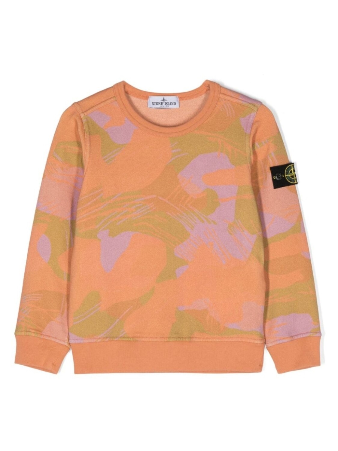 

Stone Island Junior толстовка с узором Compass, оранжевый