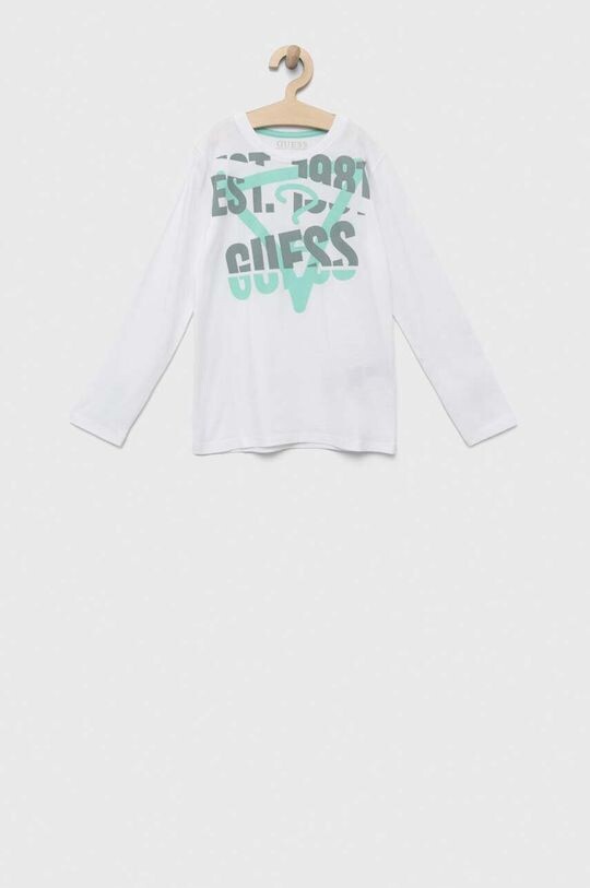 

Хлопковая рубашка с длинными рукавами для мальчиков и девочек Guess, белый