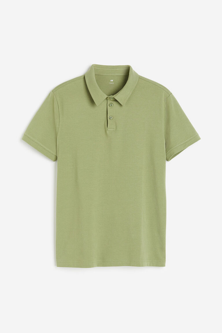 цена Рубашка-поло приталенного кроя H&M, зеленый