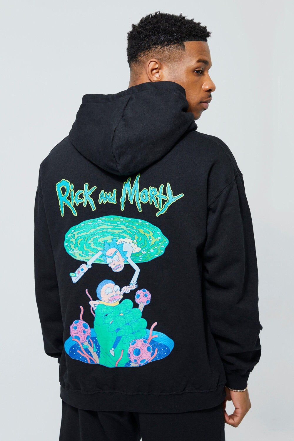 

Худи оверсайз rick & morty license Boohoo, черный
