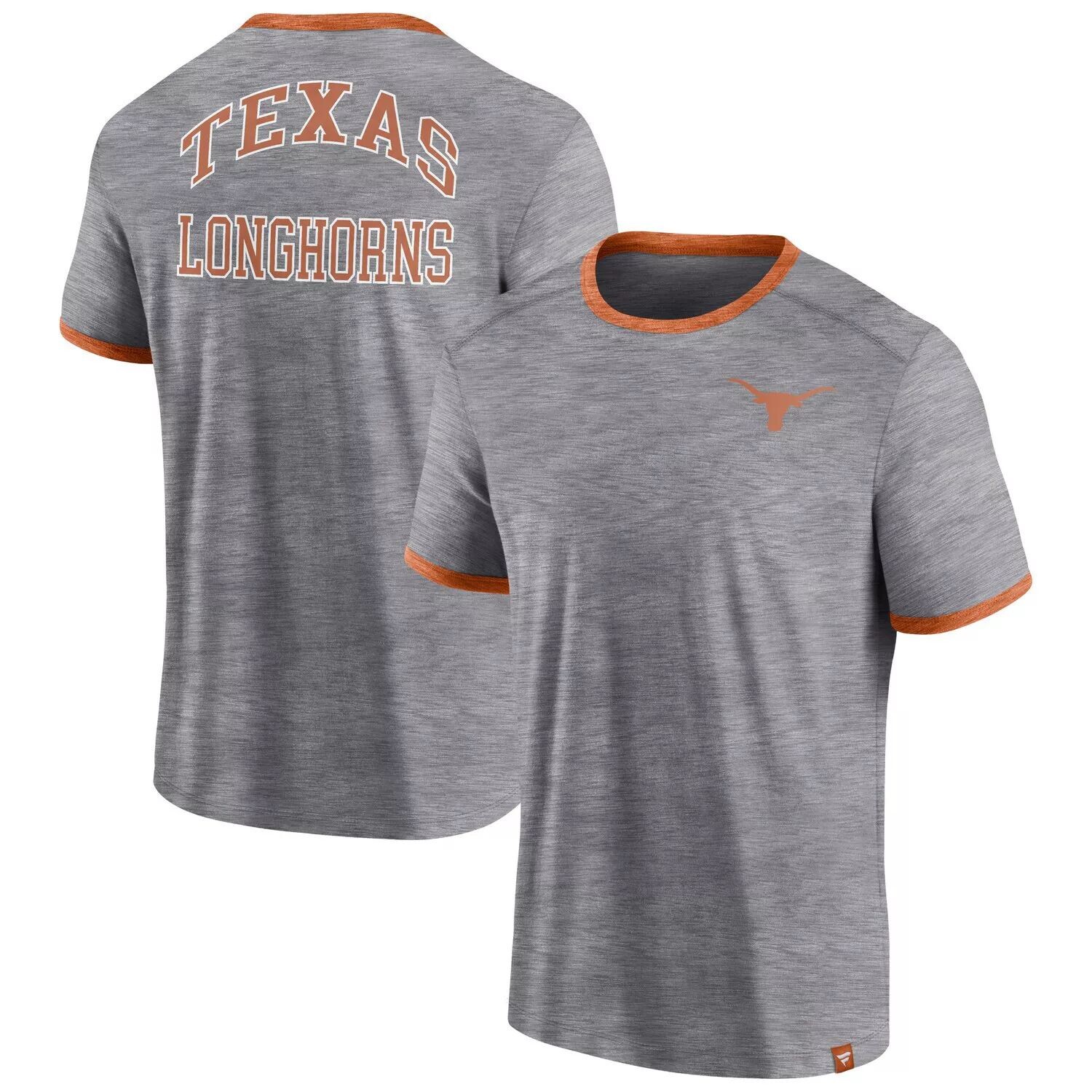 

Мужская футболка Fanatics с логотипом Heather Grey Texas Longhorns Classic Stack Ringer