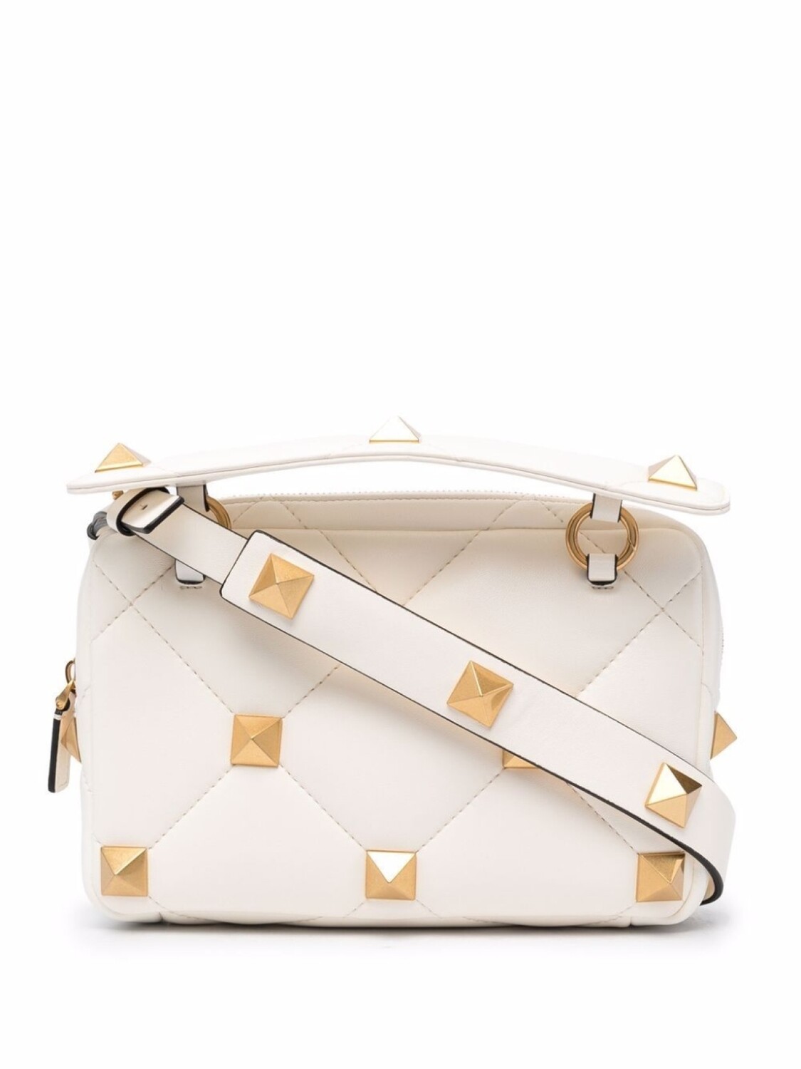

Valentino Garavani стеганый клатч с декором Roman Stud, белый