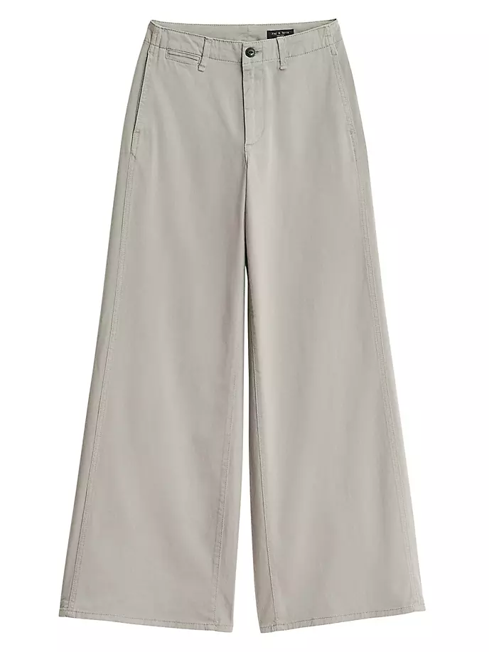 Широкие брюки чинос из смесового хлопка Sofie Rag & Bone, серый