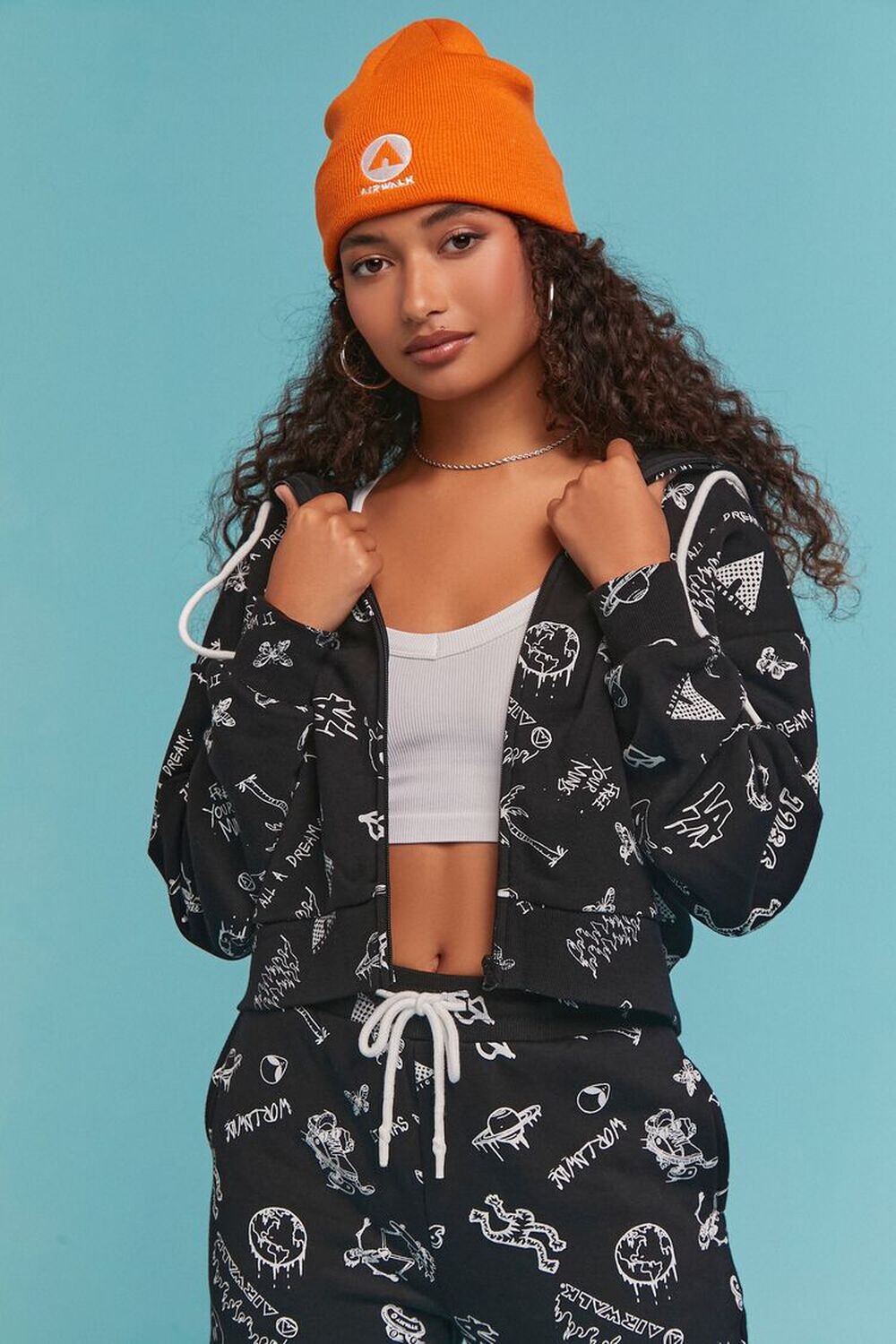 

Толстовка на молнии с графическим рисунком Airwalk Forever 21, черный