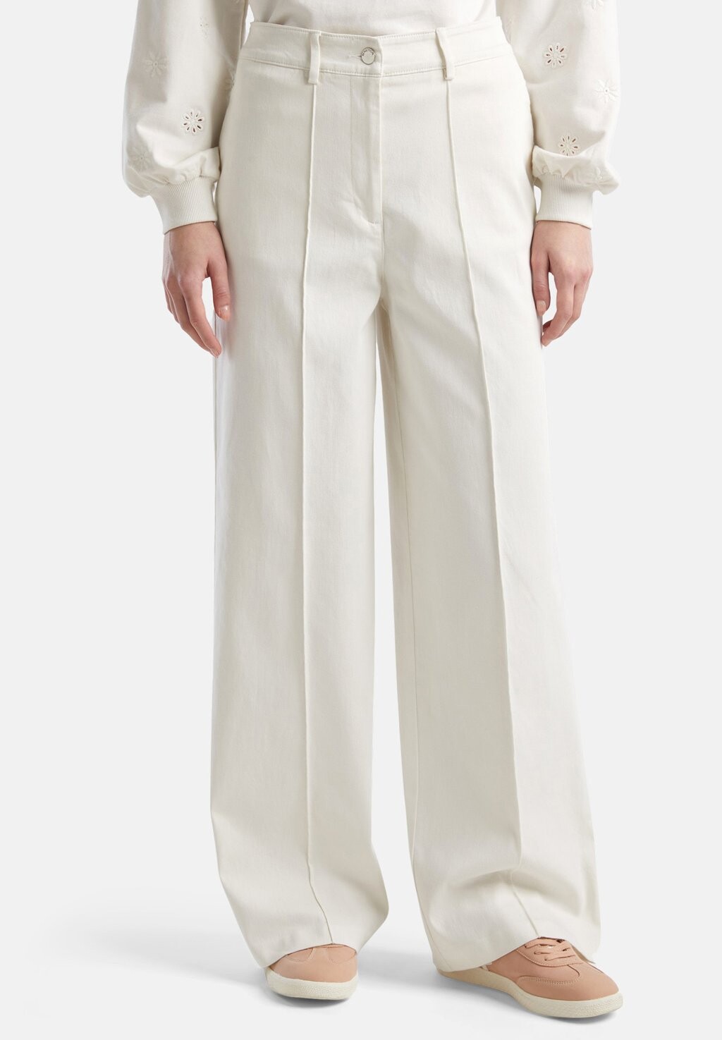 

Брюки WITH WIDE LEG United Colors of Benetton, крем