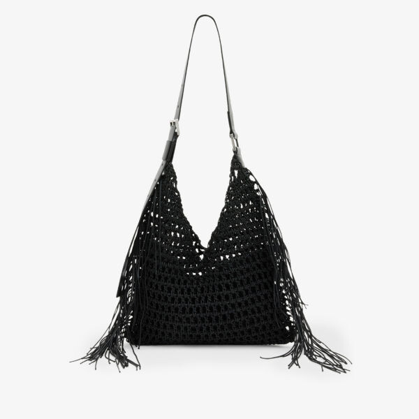 

Сумка на плечо sabine из хлопка с кисточками Allsaints, черный