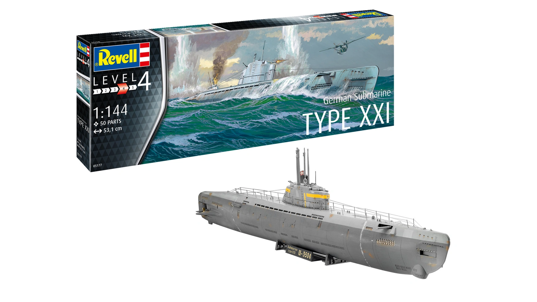 Revell немецкая подводная лодка Тип XXI dw72001 немецкая подводная лодка времен вмв 1 72 s m u boot 9