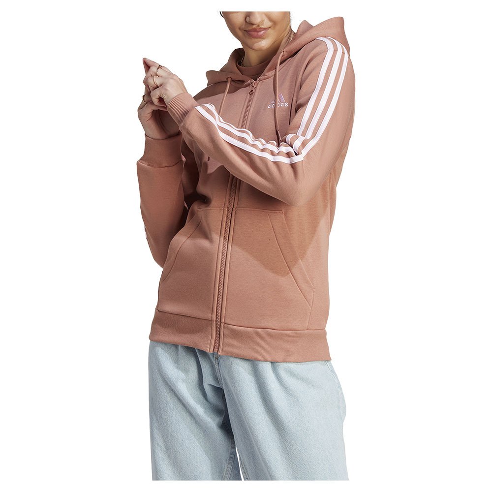 

Толстовка adidas Essentials 3 Stripes Fleece Full Zip, бежевый