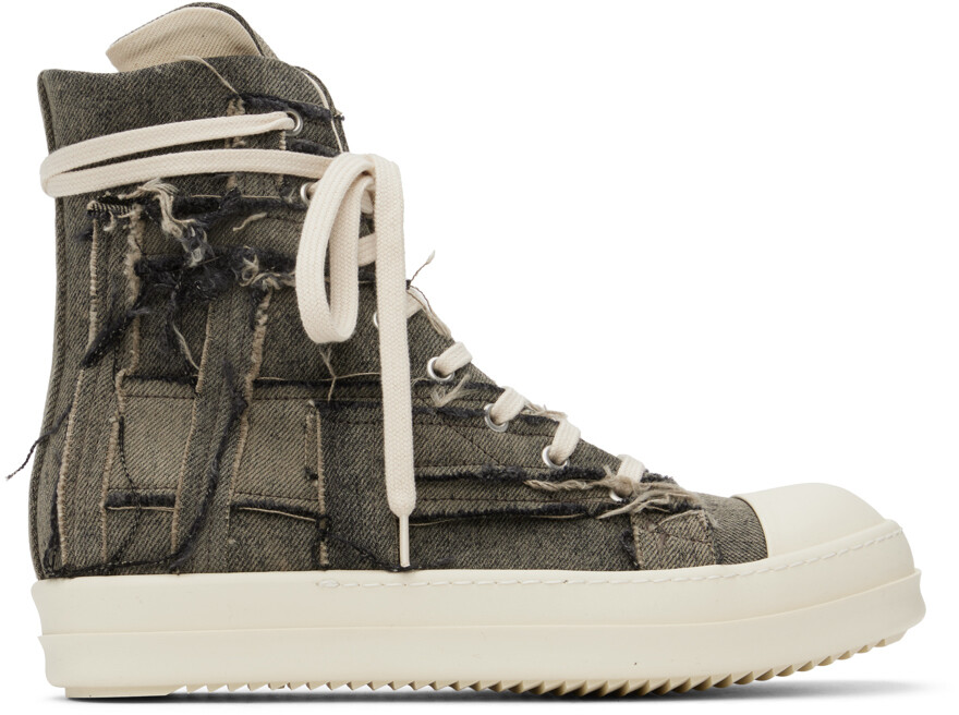 

Серые кроссовки с разрезами Rick Owens DRKSHDW