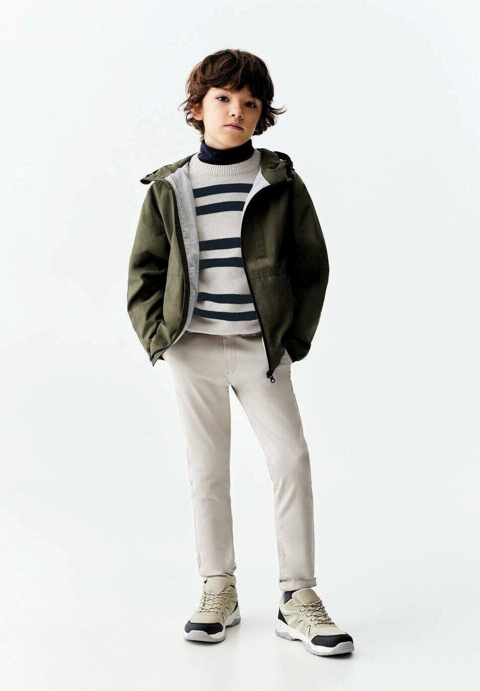 

Куртка демисезонная MARCOS Mango Kids, цвет khaki