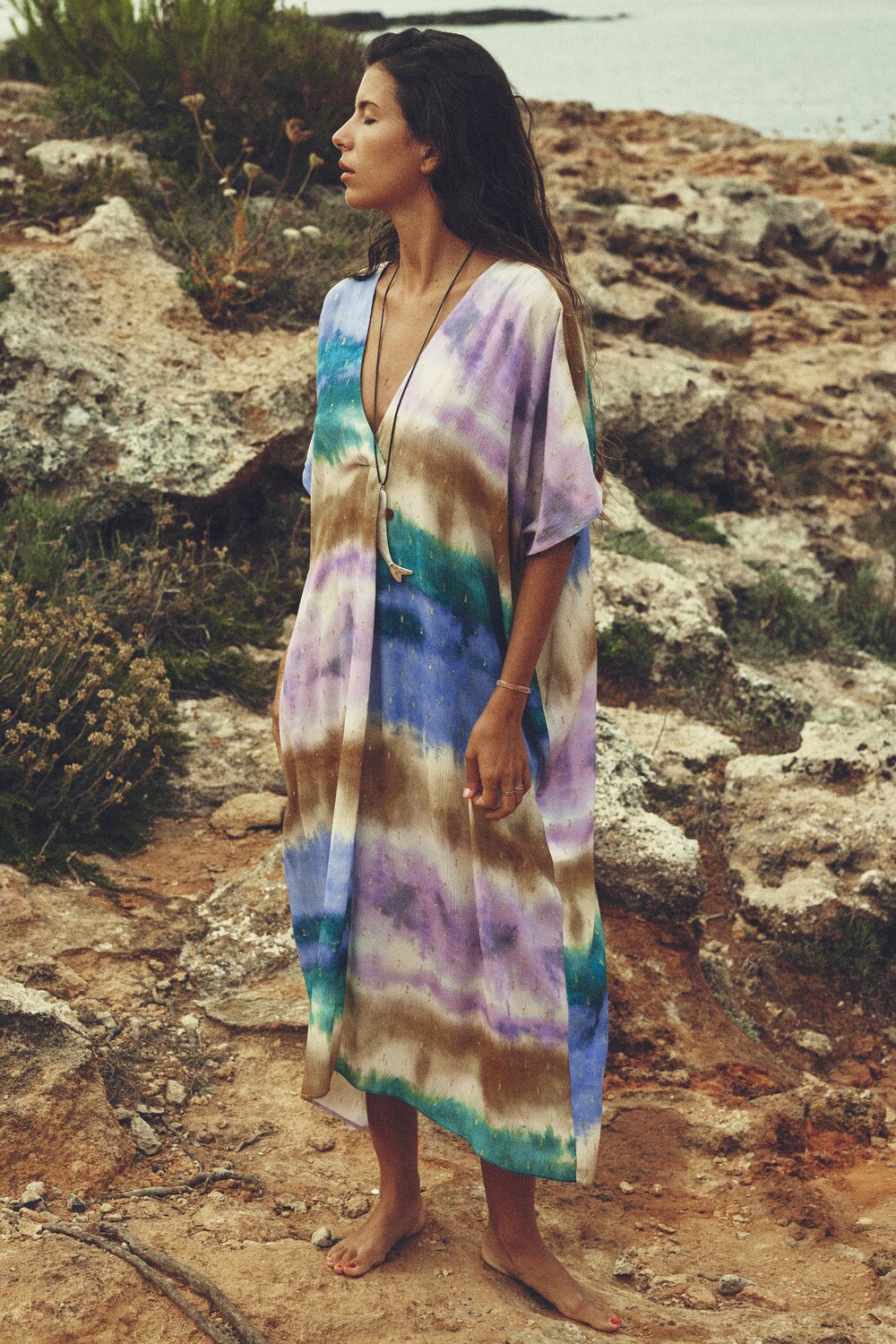 

Платье-туника с тай-дай Zara, разноцветный
