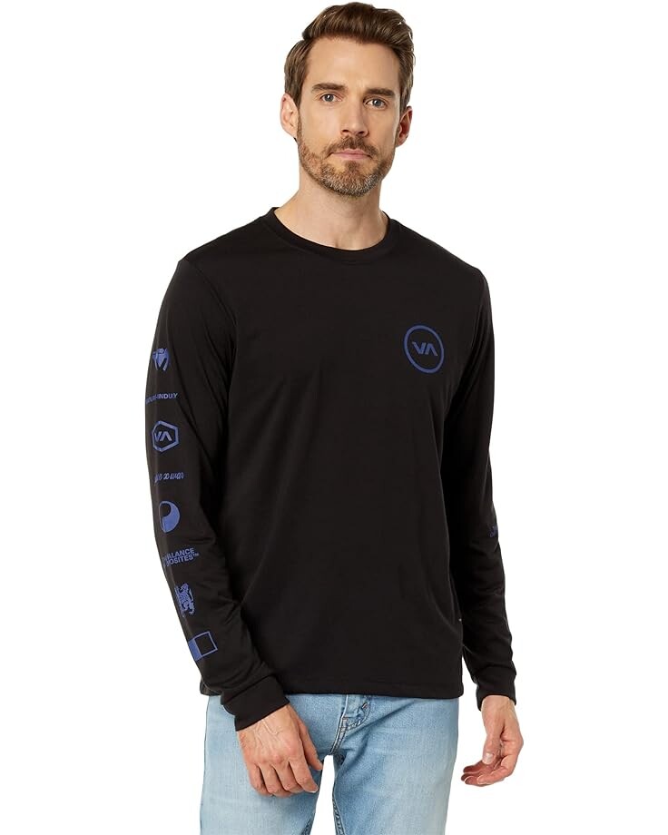 

Футболка с длинным рукавом RVCA Tri Balance Long Sleeve Tee, черный