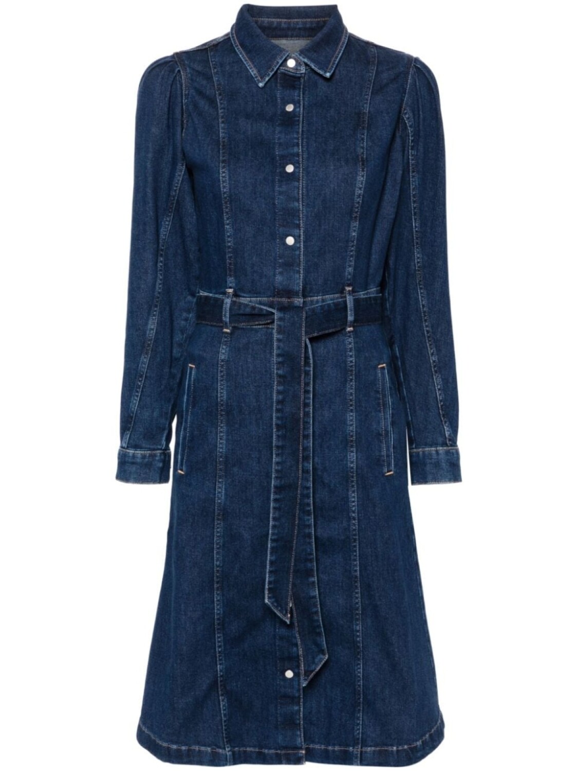 

7 For All Mankind джинсовое платье с рукавами-фонариками, синий