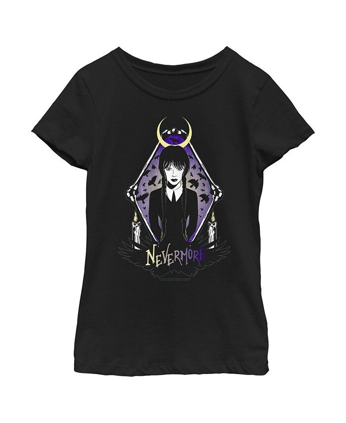 

Детская футболка с портретом Среда Nevermore для девочек Netflix, черный