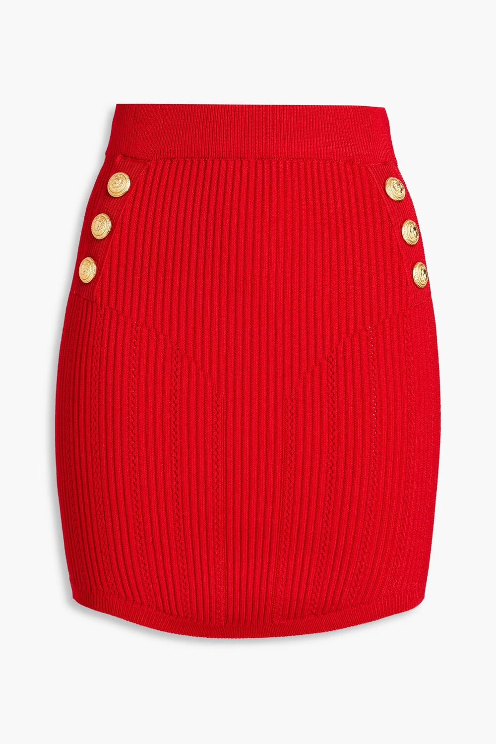 

Мини-юбка ребристой вязки Balmain, красный