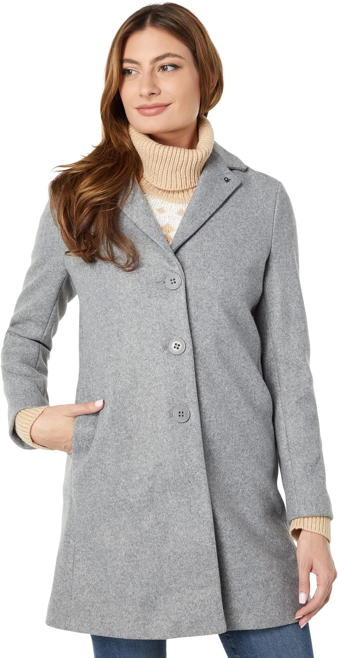 цена Пальто Single Breasted Peacoat Calvin Klein, цвет Medium Grey Melange