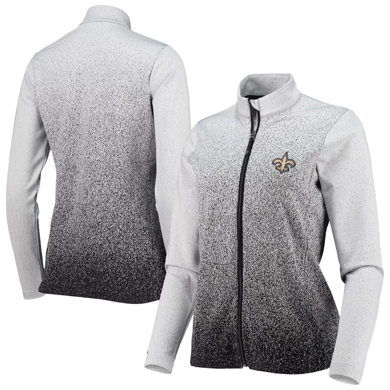 

Женская куртка с молнией во всю длину Antigua White/Black New Orleans Saints Guide Antigua