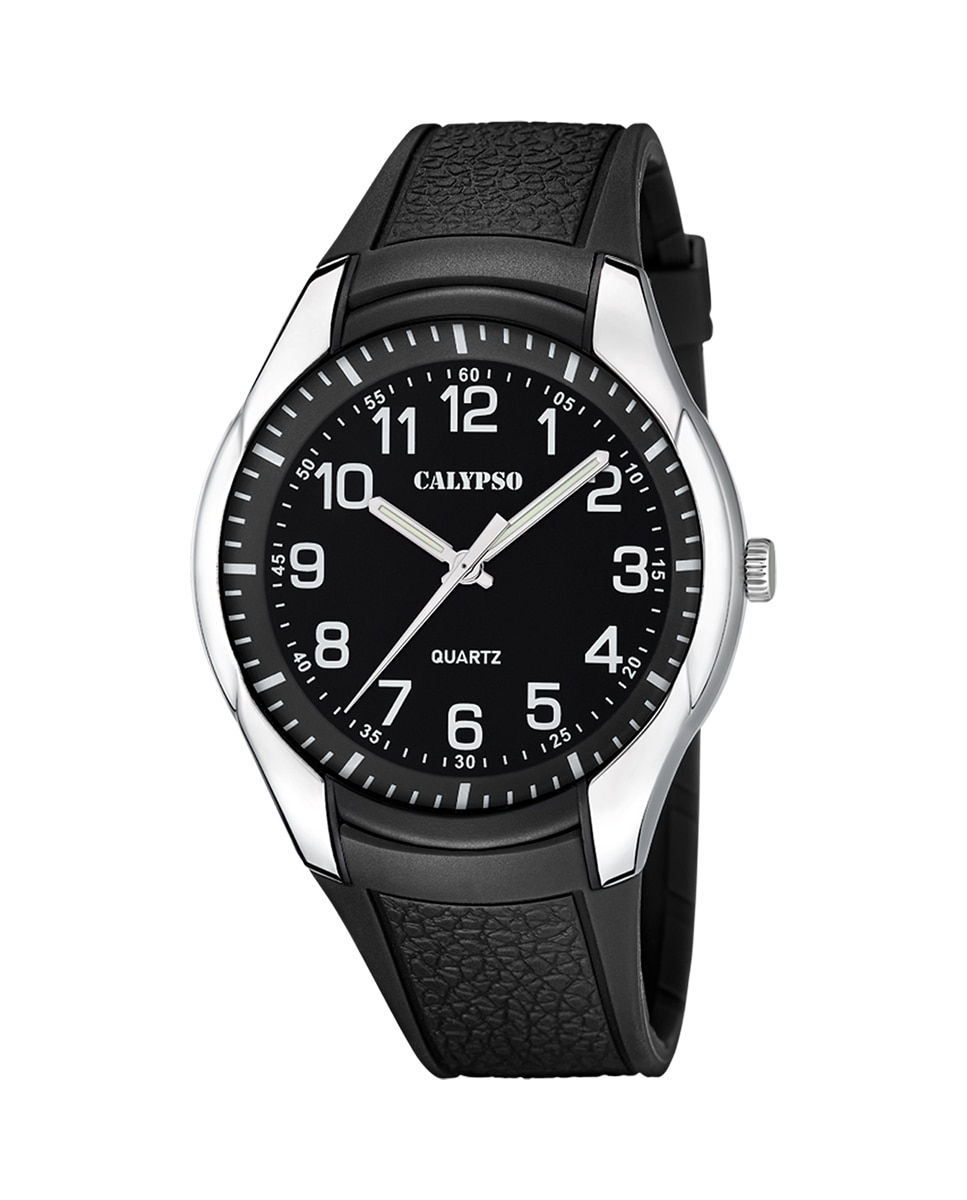 K5843/4 Мужские часы Street Style из каучука с черным ремешком Calypso, черный цена и фото