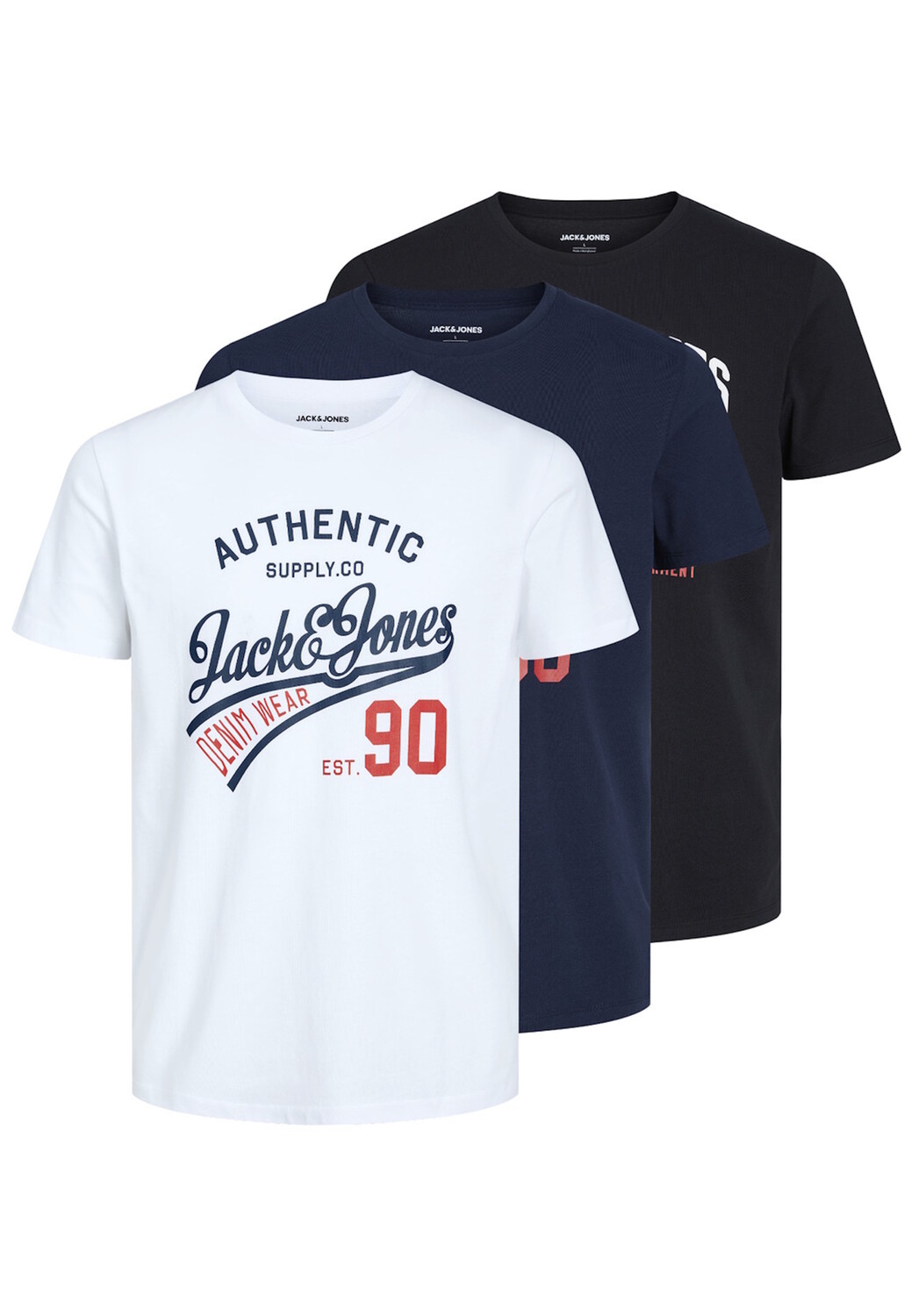 

Футболка Jack & Jones 'ETHAN CREW NECK' 3er Pack, разноцветный