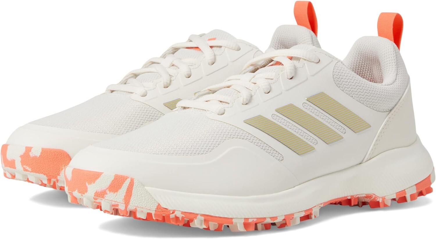 Кроссовки Tech Response Sl 3 Golf Shoes adidas, цвет Chalk White/Silver Metallic/Coral Fusion